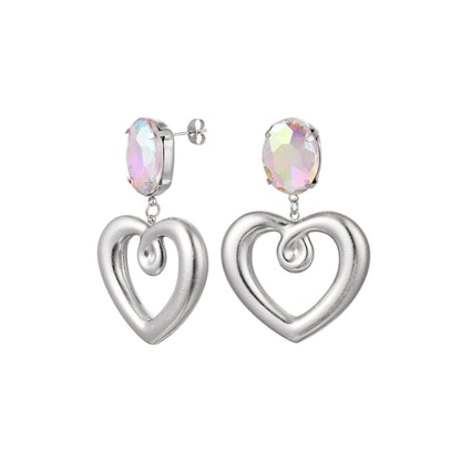 Heart Glow Oorbellen Zilver