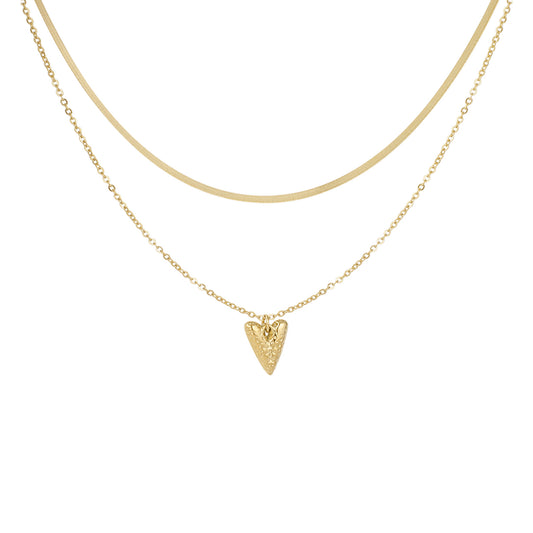 Heartfelt Layers Ketting Goud
