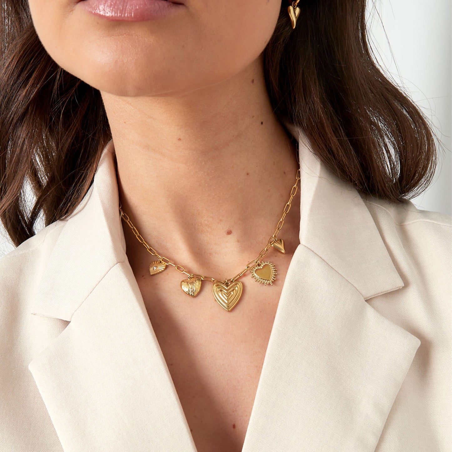 Bedelketting Hearts For The Win Zilver