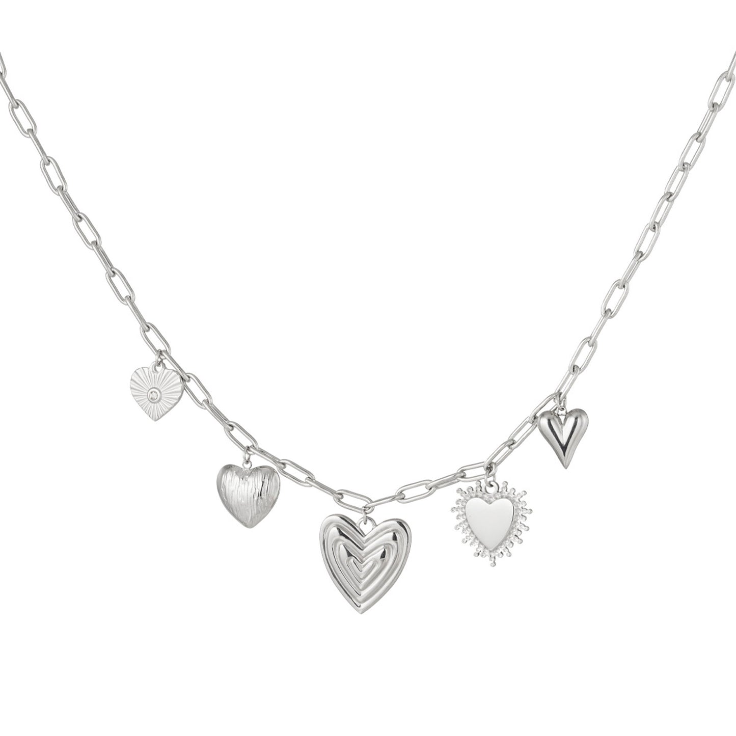 Bedelketting Hearts For The Win Zilver