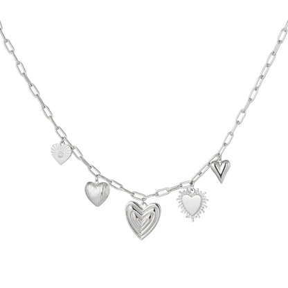 Bedelketting Hearts For The Win Zilver