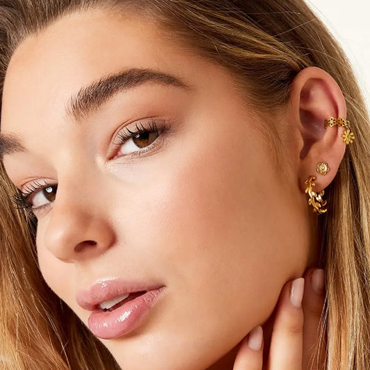 Laurel Leaf Hoops Oorbellen Zilver