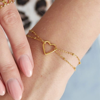 Layered Love Armband Zilver