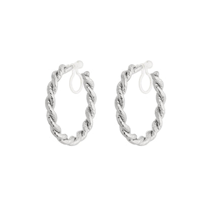 Luxe Hoops Clip Oorbellen Zilver