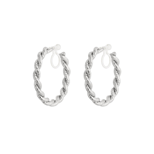 Luxe Hoops Clip Oorbellen Zilver