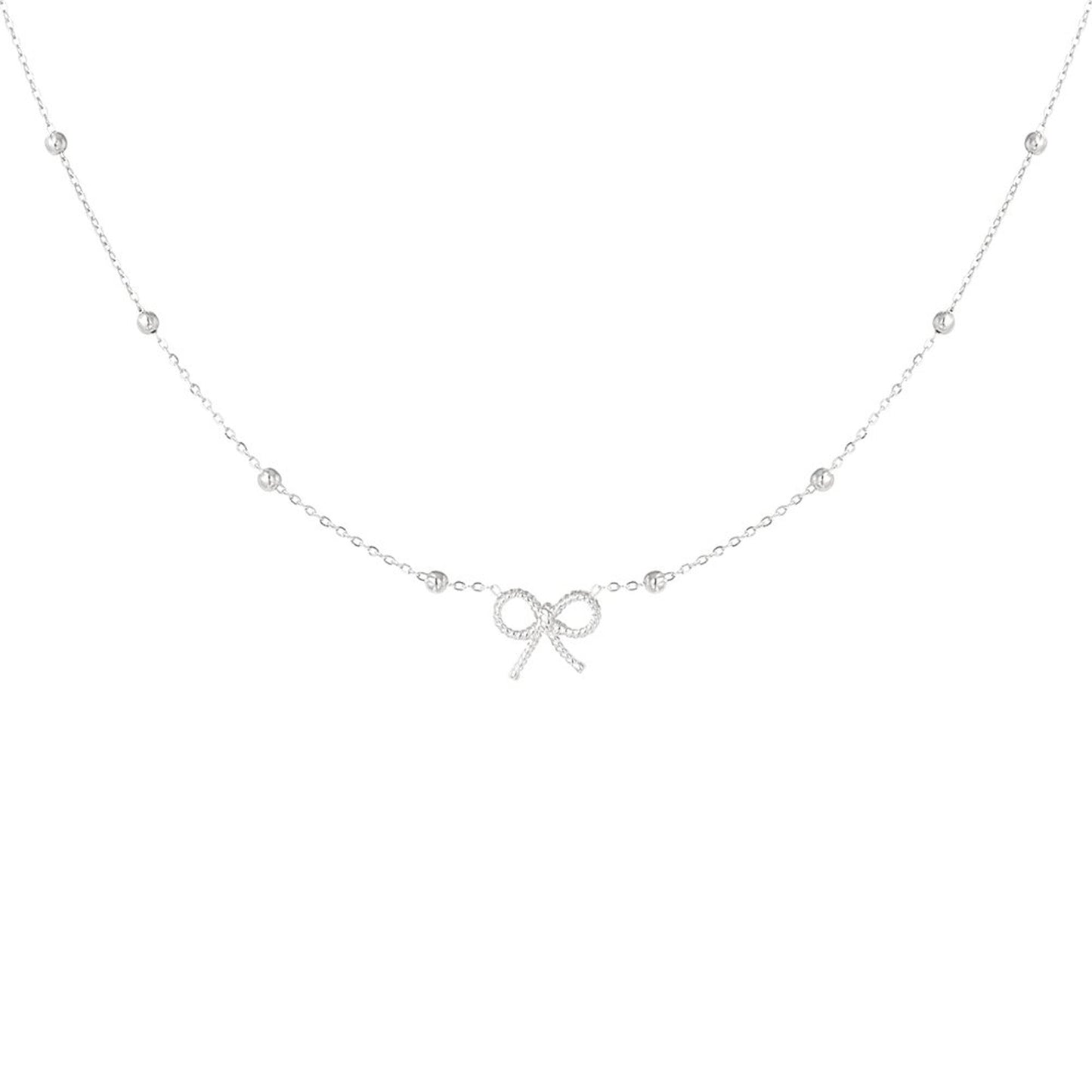 Luxe Strik Ketting Zilver