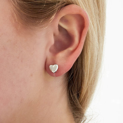 Mini Heart Clipoorbellen Zilver