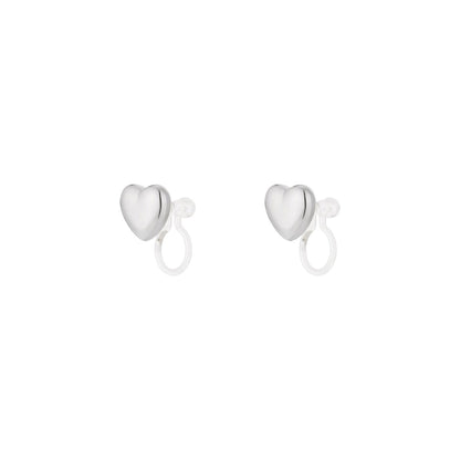 Mini Heart Clipoorbellen Zilver