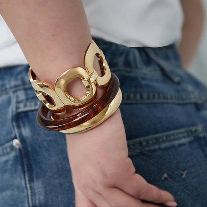 Open Oval Bangle Goud