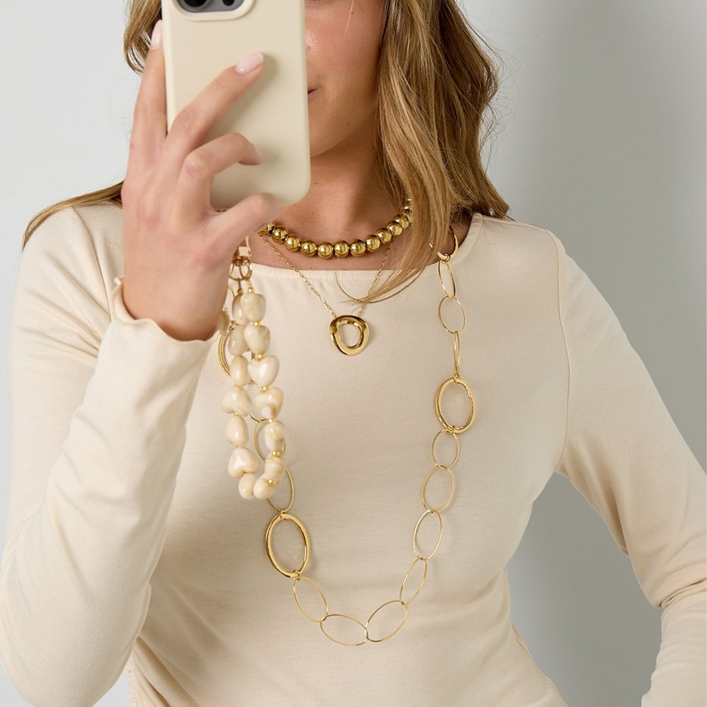 Oval link Ketting Goud