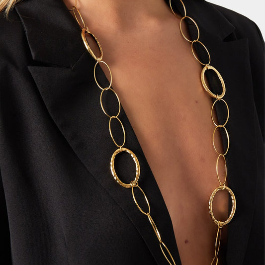 Oval link Ketting Goud