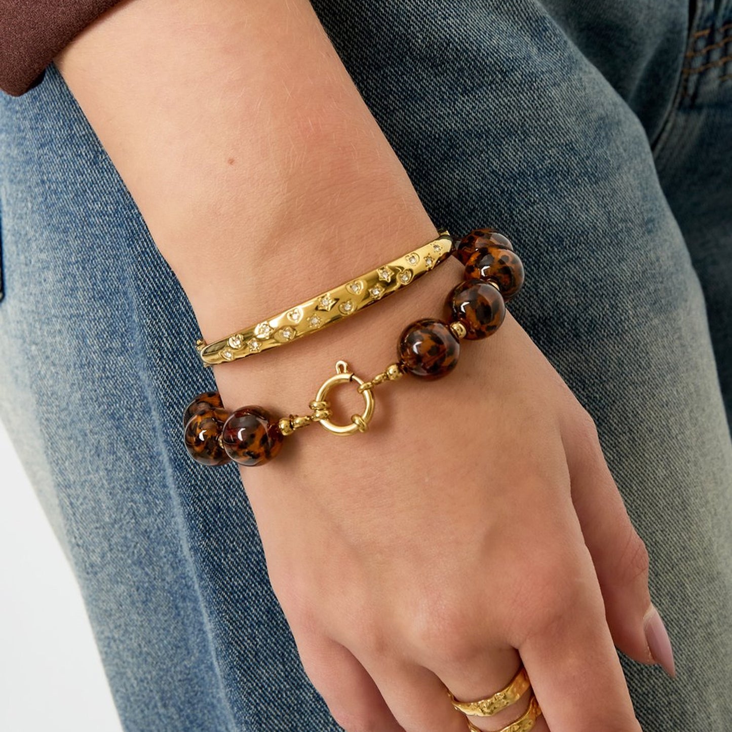 Panther Glow Charm Armband