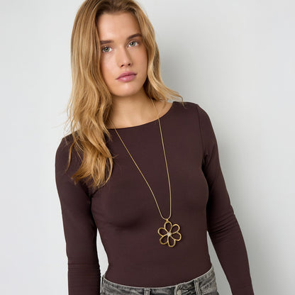 Shiny Flower Ketting Zilver