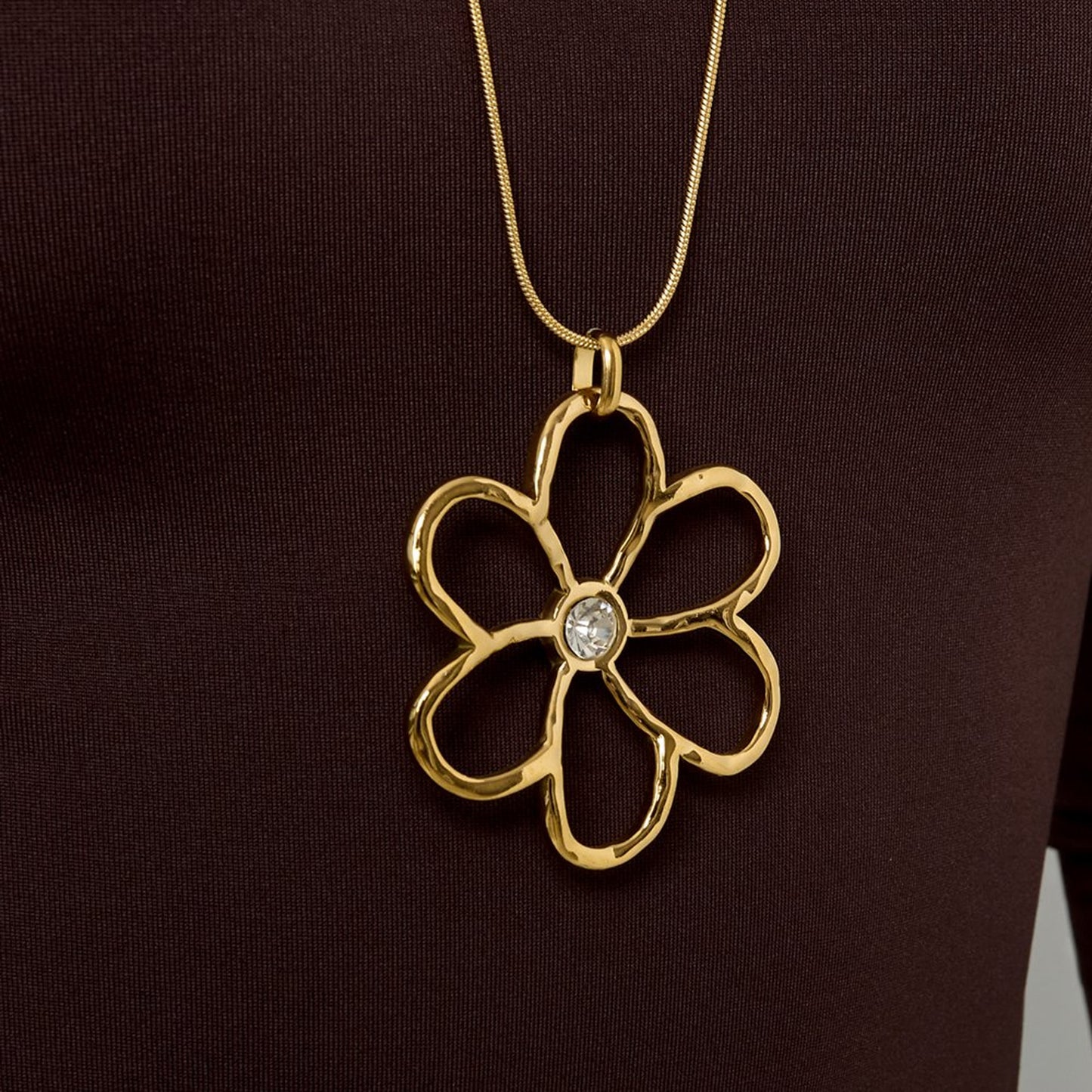 Shiny Flower Ketting Zilver