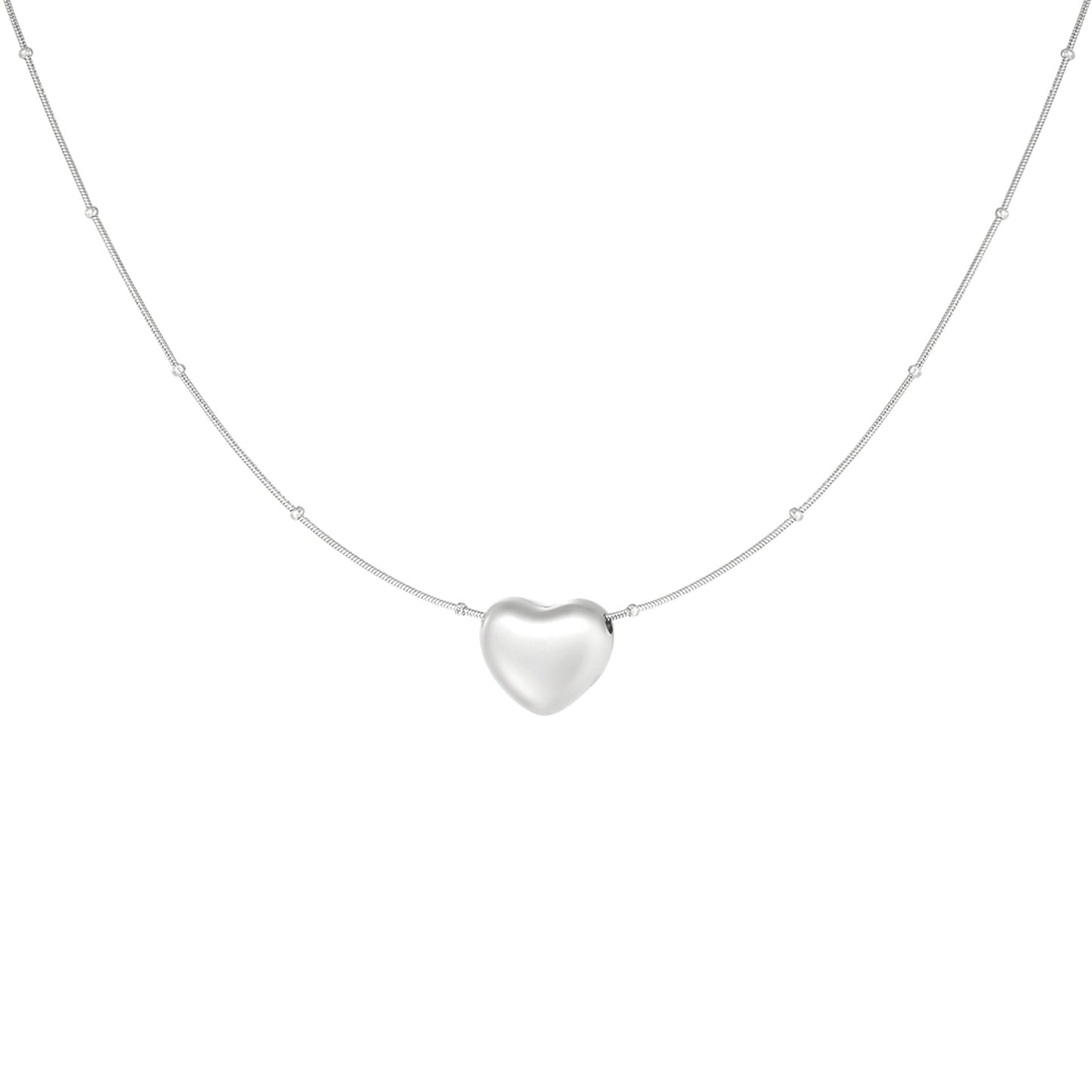 Soft Heart Ketting Zilver