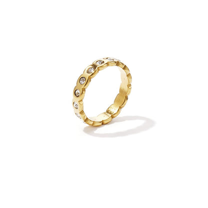 Sparkle Stone Ring Goud