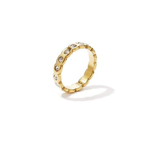 Sparkle Stone Ring Goud