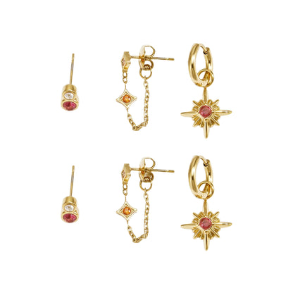 Starry Stack Oorbellen Set Goud (diverse kleuren)