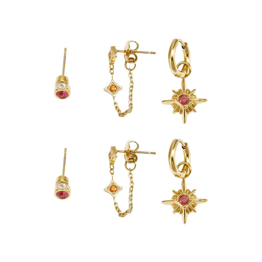 Starry Stack Oorbellen Set Goud (diverse kleuren)
