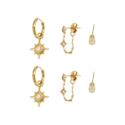 Starry Stack Oorbellen Set Goud (diverse kleuren)