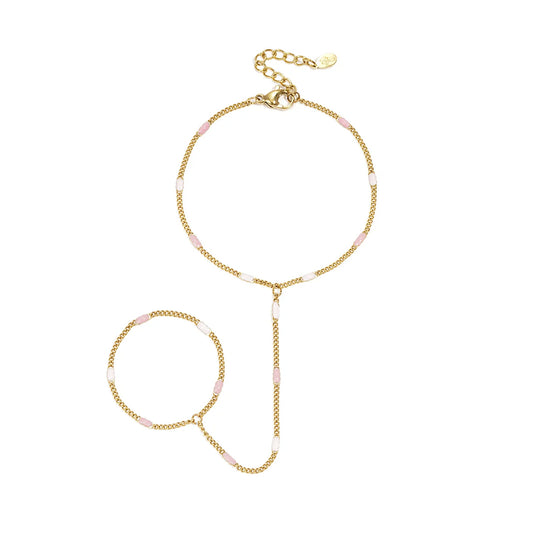 Striped Hand Chain Goud