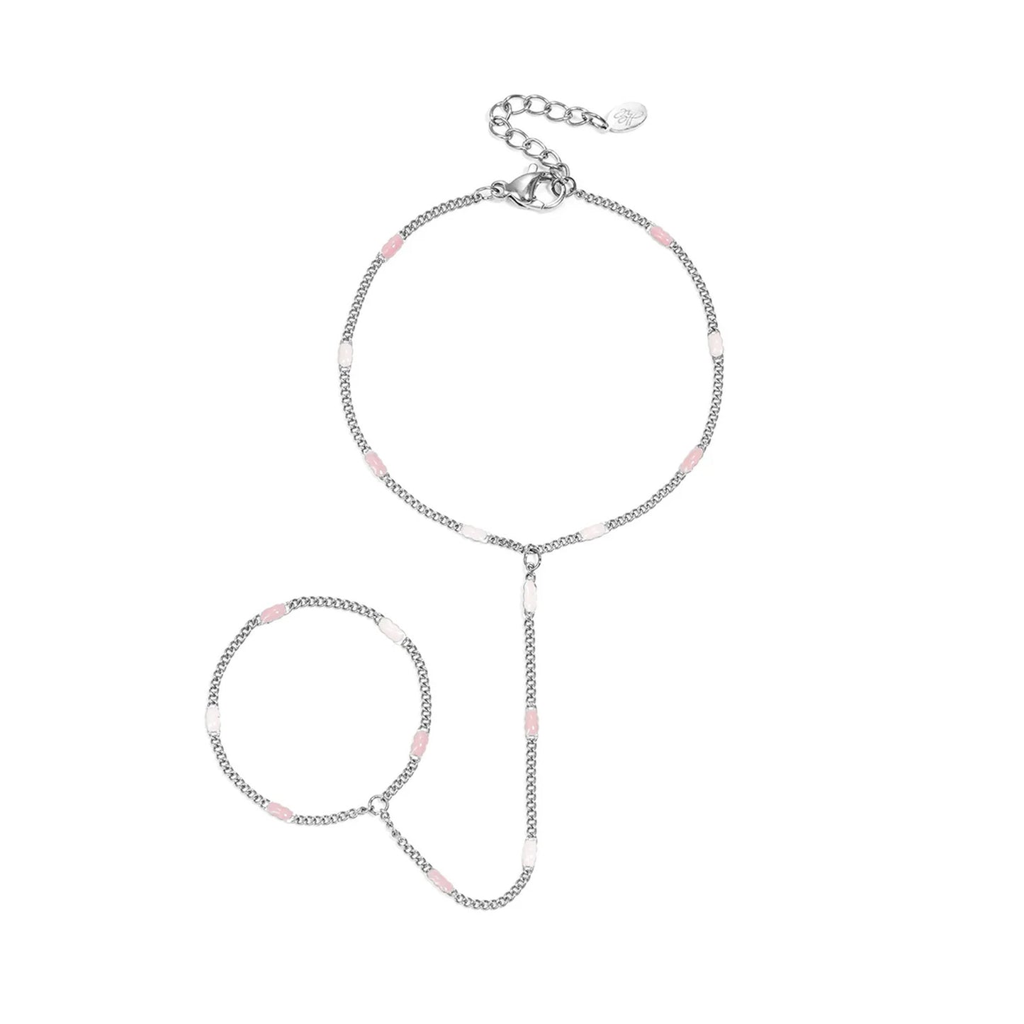 Striped Hand Chain Zilver