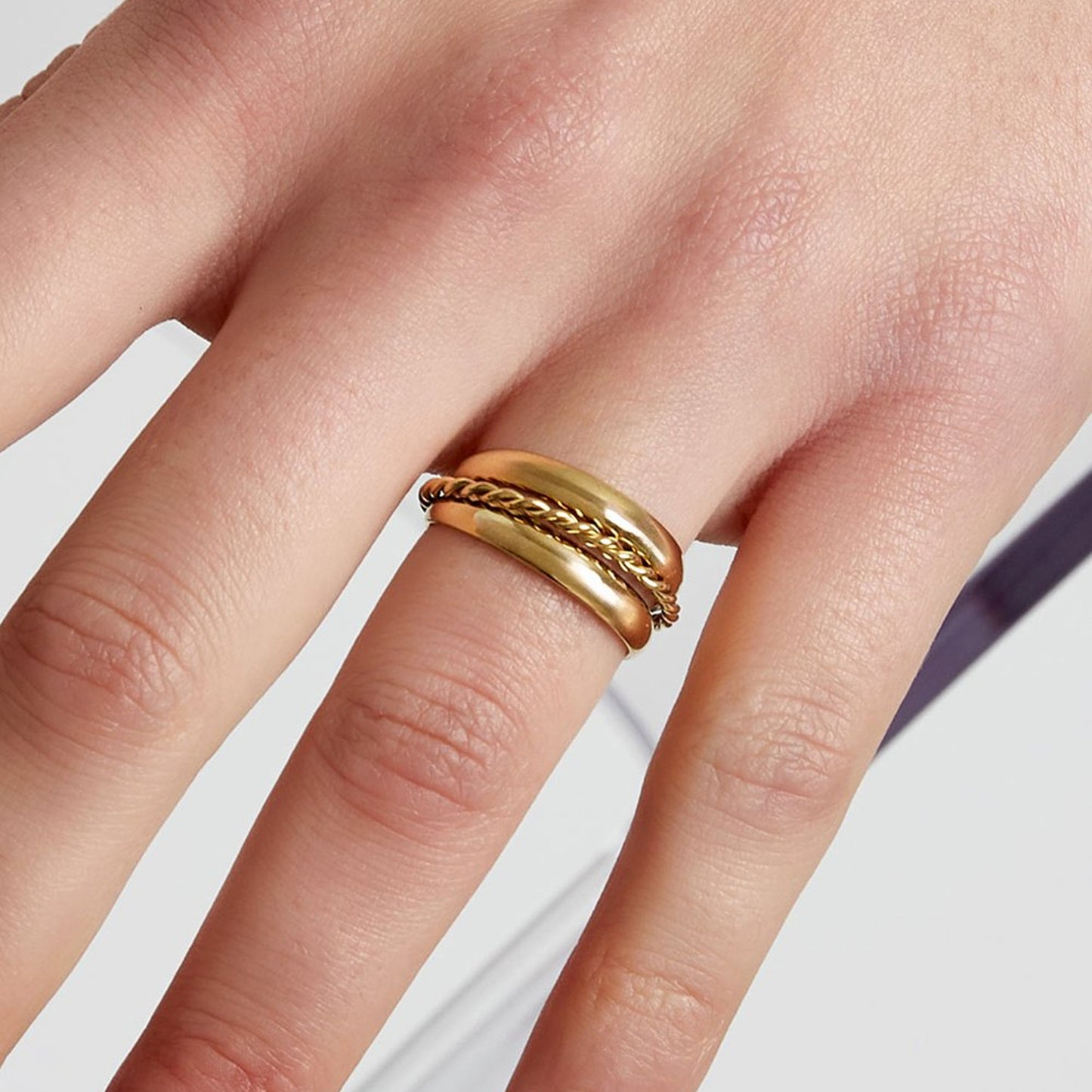 Triple Rings Ring Goud