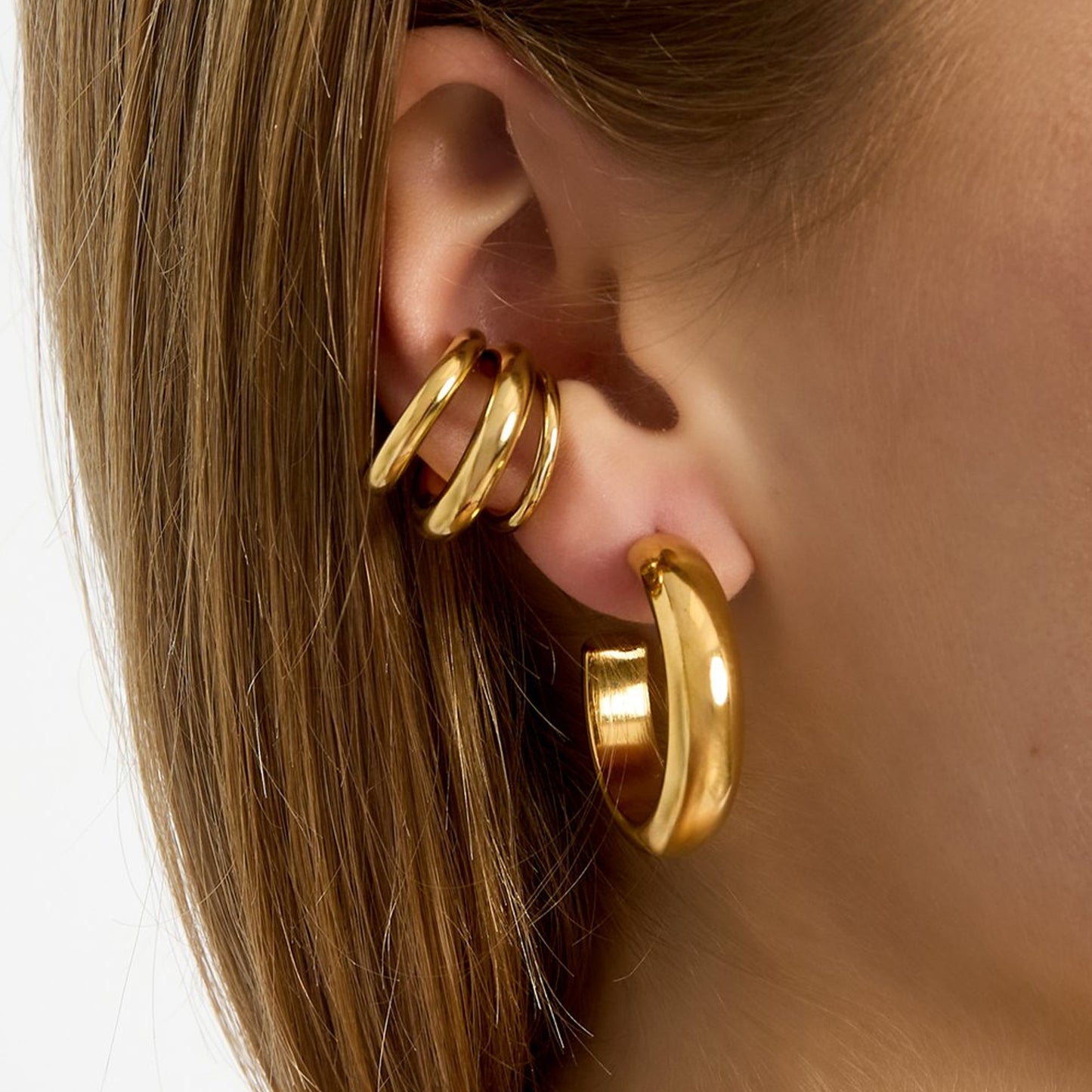 Tripple Ear Cuff Goud
