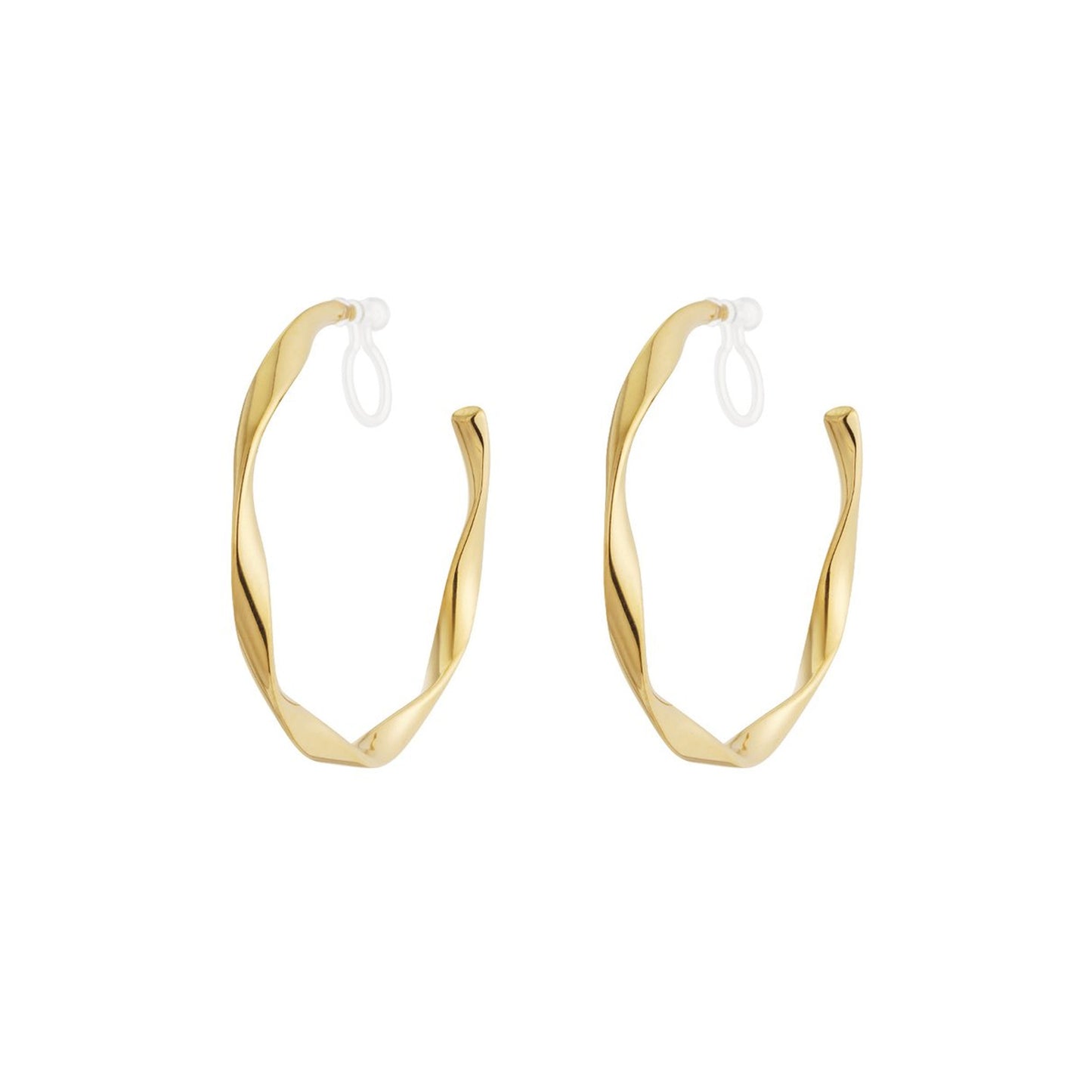 Twist Hoops Clip Oorbellen Goud