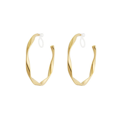 Twist Hoops Clip Oorbellen Goud