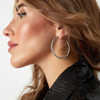 Twisted Oorbellen Groot Zilver