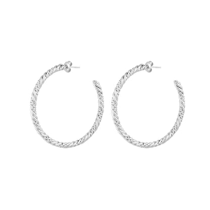 Twisted Oorbellen Groot Zilver