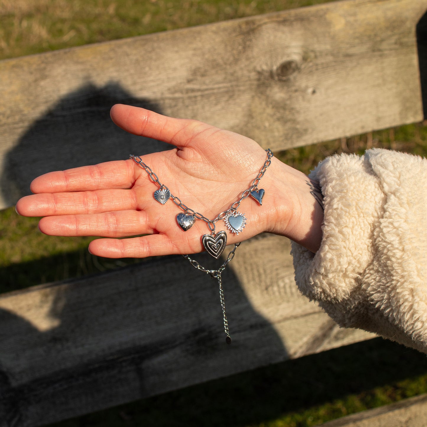 Bedelketting Hearts For The Win Zilver